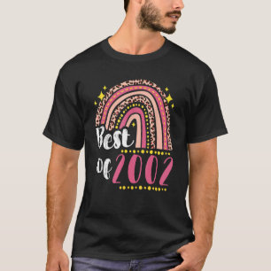 Womens Leopard Rainbow Birthday Best Of 2002 Birt T-Shirt