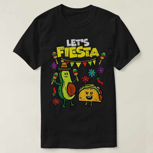 Womens Lets Fiesta Taco Avocado Funny Cinco De May T-Shirt (Design Front)