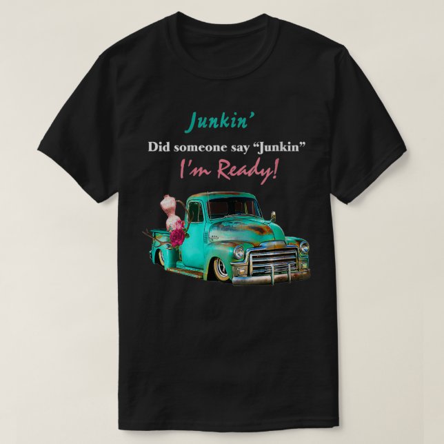 Womens Let's Go Junkin' VNeck  T-Shirt (Design Front)