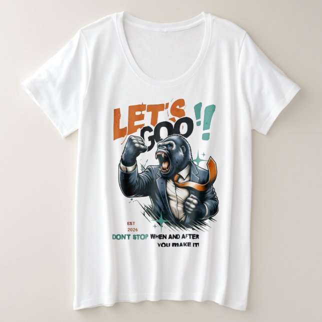 WOMEN'S LET'S GOO LESSONS LEARN PLUS SIZE TEE (Design Front)
