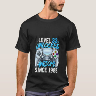 Womens Level 33 Unlocked Awesome Since 1988 33rd B T-Shirt