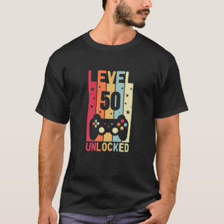 Womens Level 50 Unlocked Birthday 50 Years Old T-Shirt