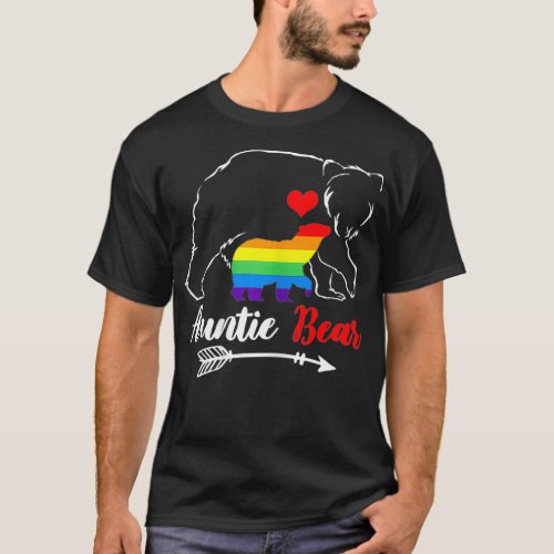 Womens LGBT Auntie Bear Aunt Gay Pride Proud Mom M T_Shirt