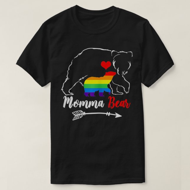 Womens LGBT Mama Momma Bear Gay Pride Proud Mom Mo T-Shirt (Design Front)