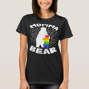 Womens LGBT Mom Momma Bear Gay Lesbian Mother Rain T-Shirt