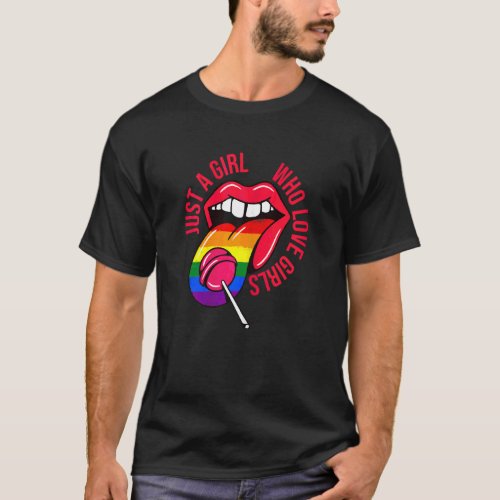 Womens Lgbt Rainbow Lips Love Gay Lesbian Flag T_Shirt
