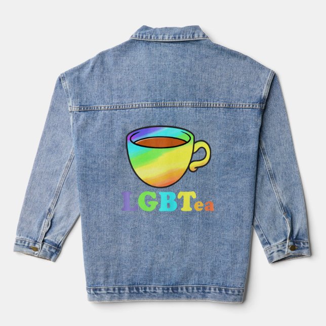 Womens Lgbtea Surprise For Lgbtq Lesbian Lesbianis Denim Jacket (Back)