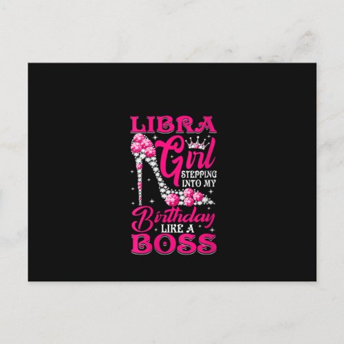 Womens Libra Girl Stepping Into My Birthday high h Postcard