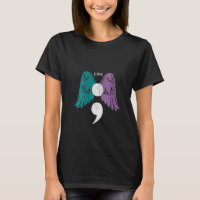 Womens Life Semicolon Wings Suicide Awareness Ment