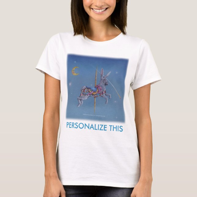Womens light tees - Cosmic Rabbit Carousel (Front)