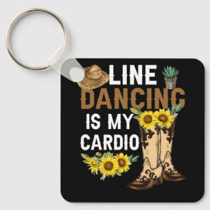 Womens Line Dancing Is My Cardio Dancer Country Mu Keychain