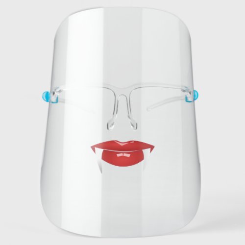 Womens Lips Vampire Teeth Funny Face Shield