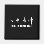 Womens Listen To My Beat Plane Heartbeat Rhythm Li Magnet