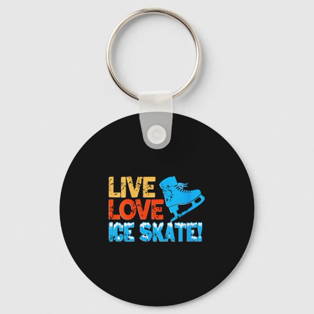 Womens Live Glide Ice Skate Motivation For Skating Keychain (Front)
