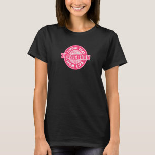 Womens Living That Triathlon Mom Life Running Bike T-Shirt