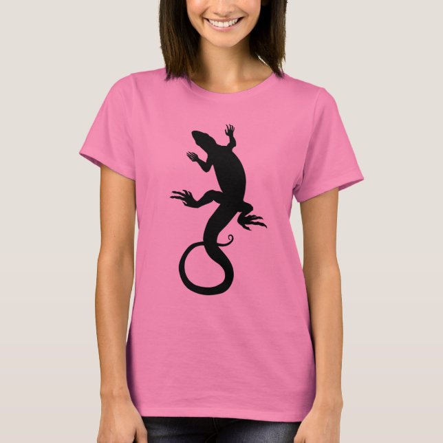 Women's Lizard T-shirt  Reptile Art Ladies Shirts (Front)