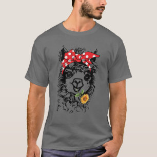 Women's Llama Bandana - Alpaca Llama Animal Graphi T-Shirt
