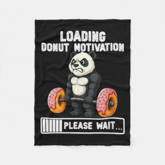 Womens Loading Donut Motivation Panda Lifting Weig Fleece Blanket
