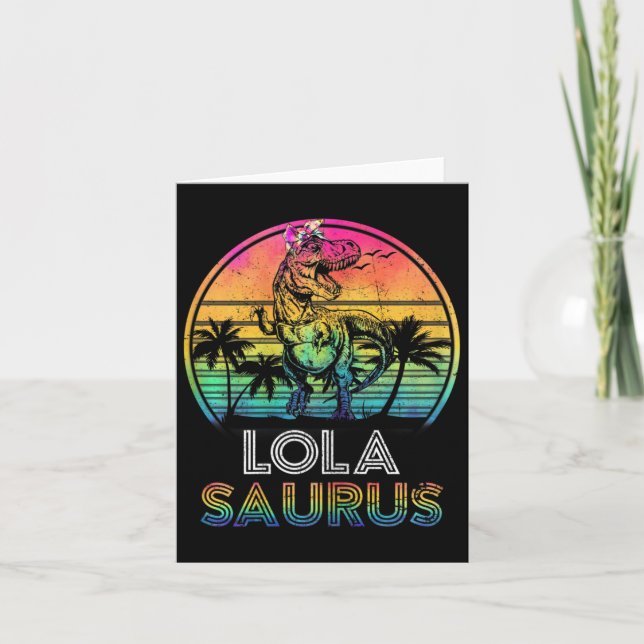 Womens Lolasaurus Dinosaur Lola Saurus Family Matc Card (Front)