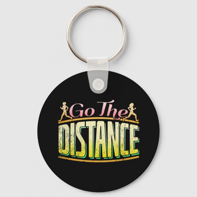 Womens Long Distance Running - Marathon Runner Keychain (Front)