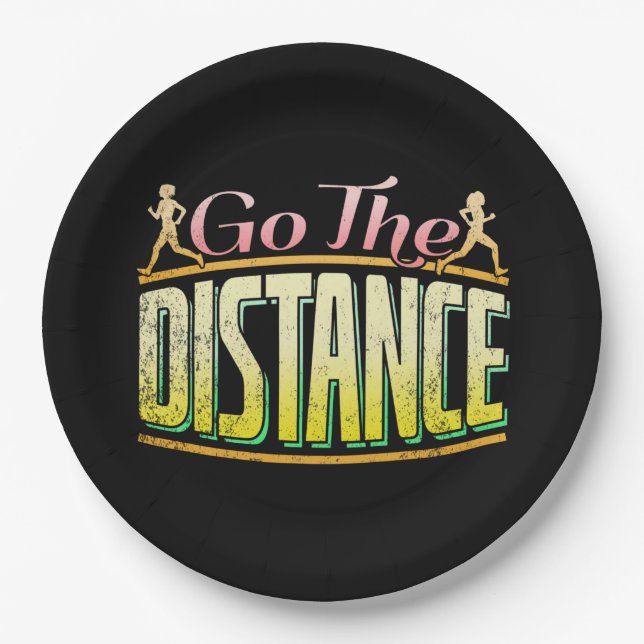 Womens Long Distance Running - Marathon Runner Paper Plates (Front)