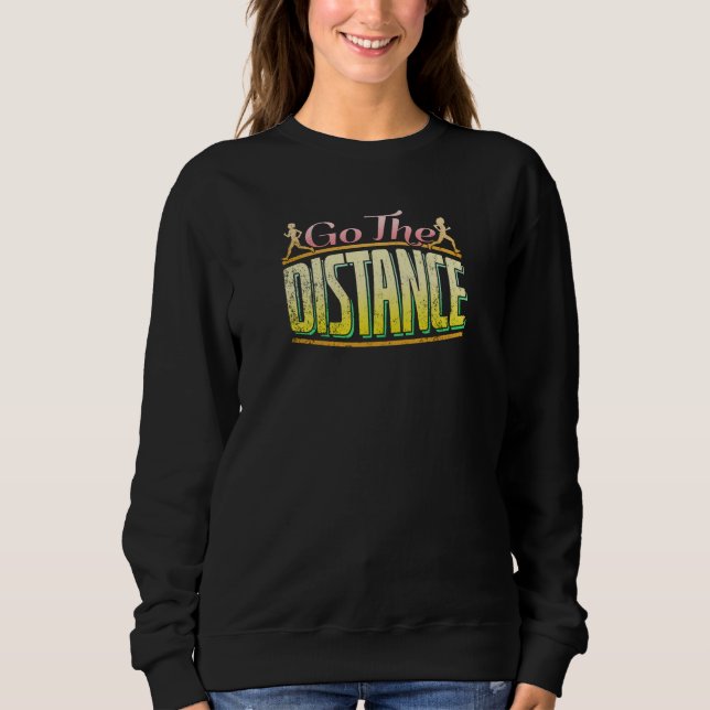 Womens Long Distance Running - Marathon Runner Sweatshirt (Front)