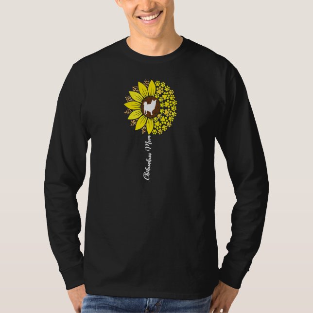 Womens Long Haired Hair Chihuahua Mom Sunflower Ch T-Shirt (Front)