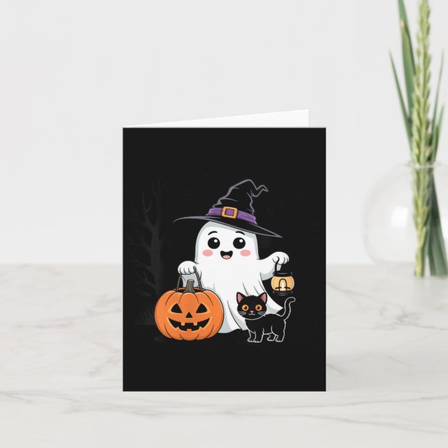 Womens Long Live Halloween Funny Pumpkin Halloween Card (Front)