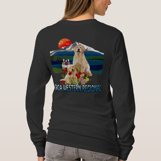 Women's Long Sleeve Golden Retriever T-shirt (Back)
