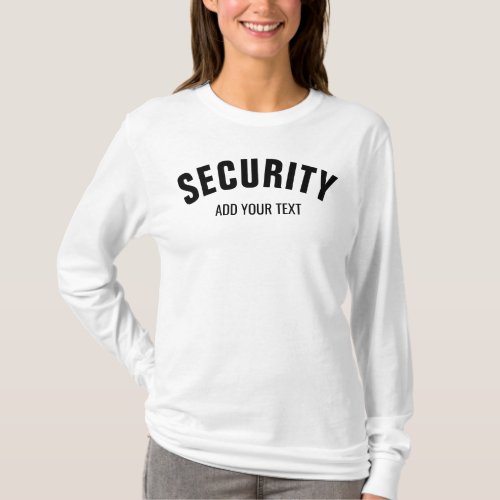 Womens Long Sleeve Security Double Sided Print T_Shirt
