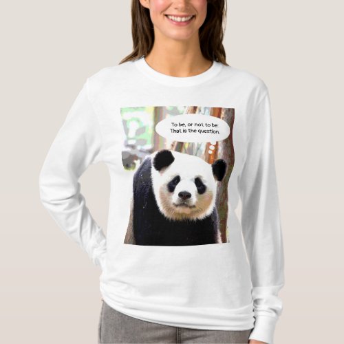 Womens Long Sleeve T_Shirt Hamlet Quote Panda Bear