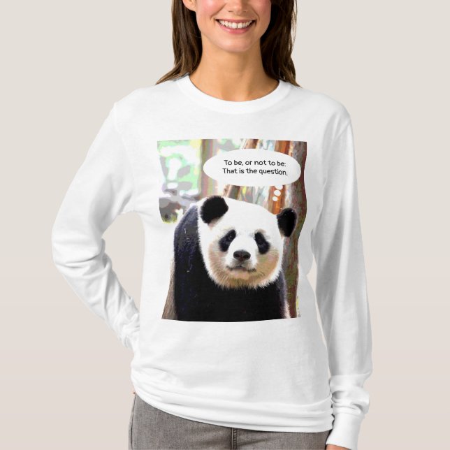 Womens Long Sleeve T-Shirt Hamlet Quote Panda Bear (Front)