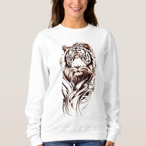 Womens Long Sleeve Tshirt With a Majestic Tiger