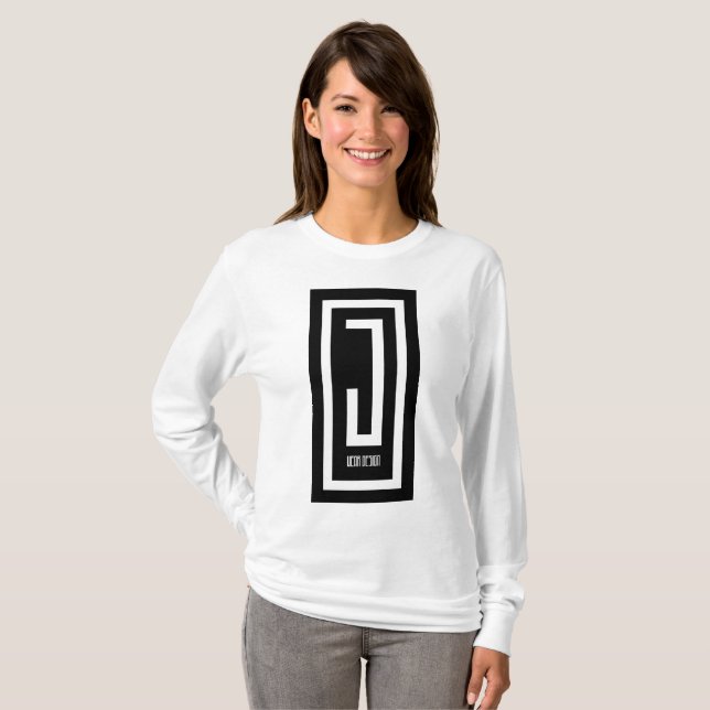 womens long sleeve with black j wear design logo T-Shirt (Front Full)