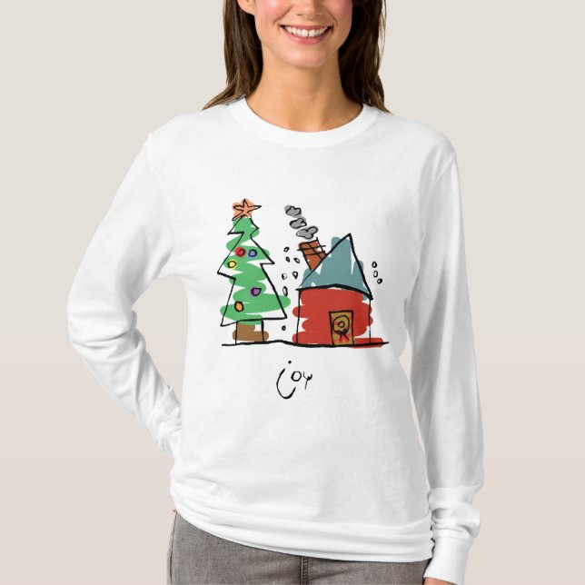 Women's Long Sleeved Christmas T-Shirt (Front)