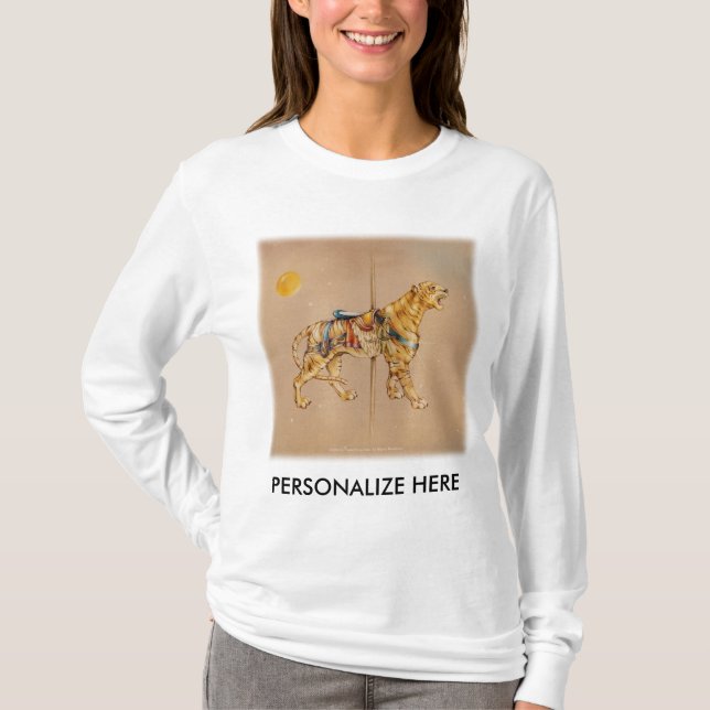Women's Long Sleeved Tees - Carousel Tiger (Front)