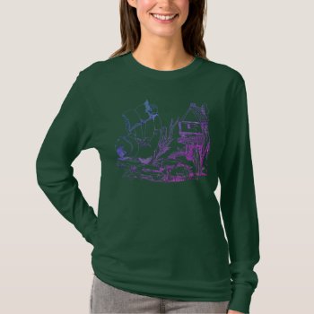 Women's Longsleeve "elf Manor" Color Printed Fancy T-shirt by ScrdBlueCollectibles at Zazzle