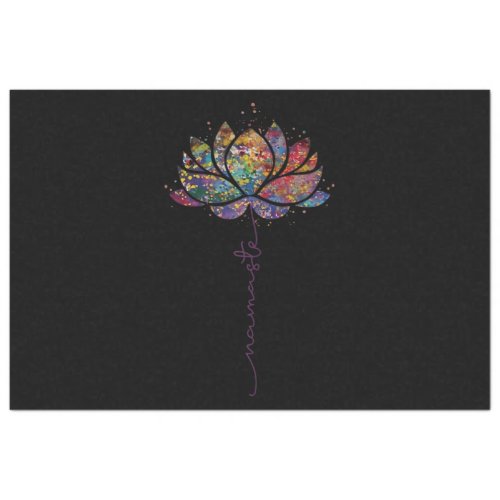 Womens Lotus Flower Namaste Yoga Watercolor Tissue Paper