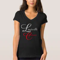 Louisville Cardinals Womens Arch Over Black V-Neck T-Shirt