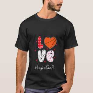 Womens Love Basketball Xoxoxo Doodle Heart Ball G T-Shirt
