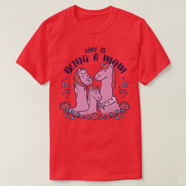 Womens Love Being a Mama Grandma Daughter Mother's T-Shirt (Design Front)