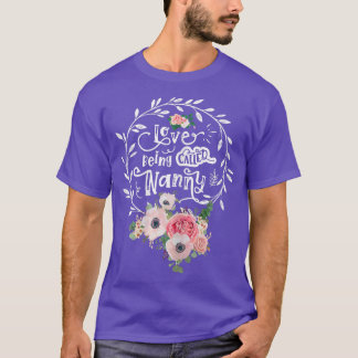 Womens Love Being Called Nanny Women Floral Decora T-Shirt
