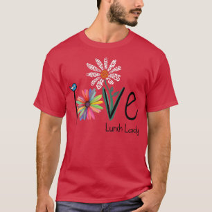 Womens Love Daisy Flower Lunch Lady Premium  T-Shirt