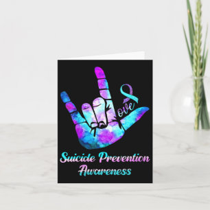 Womens Love Hand Sign Suicide Prevention Awareness Card