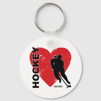 Women's Love Heart Hockey Keychain