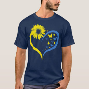 Womens Love Heart Ukraine Sunflower Ukrainian Butt T-Shirt