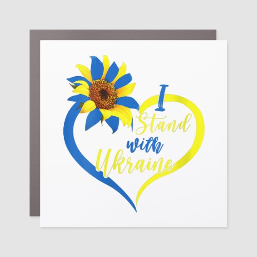 Womens Love Heart Ukraine Sunflower Ukrainian I St Car Magnet