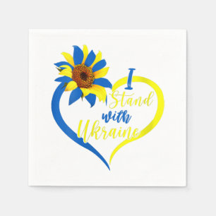 Womens Love Heart Ukraine Sunflower Ukrainian I St Napkins