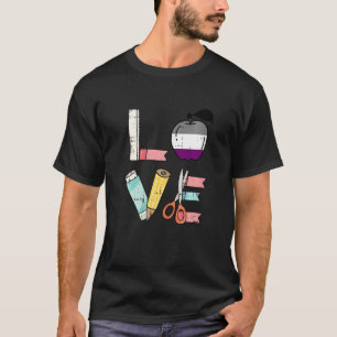 Womens Love LGBT Q Teacher Asexual Gay Pride Birom T-Shirt
