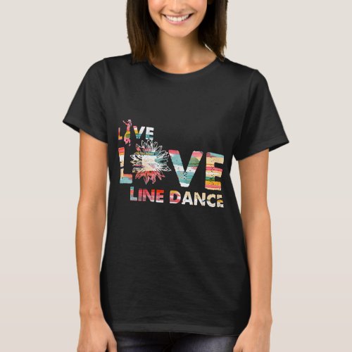 Womens Love Line Dancing Flower Dance Dancer Weste T_Shirt